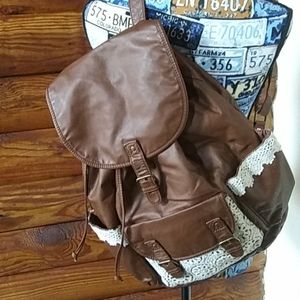 Boho backpack lace/crochet